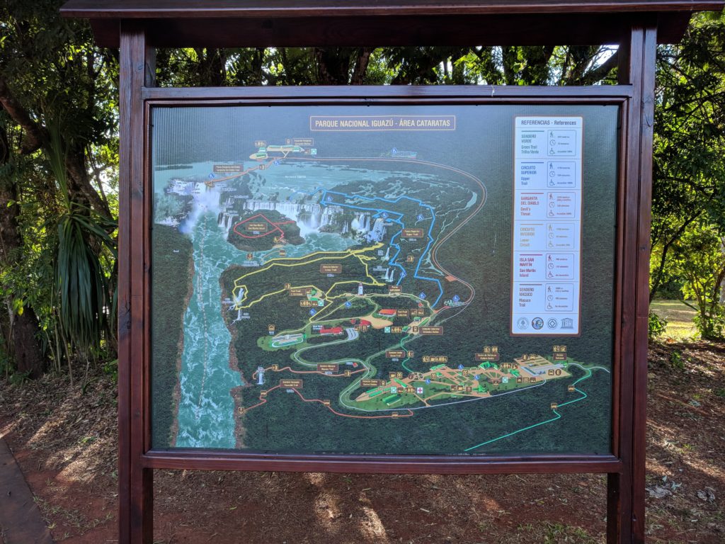 Plan - Chemins du parc national d'Iguazu